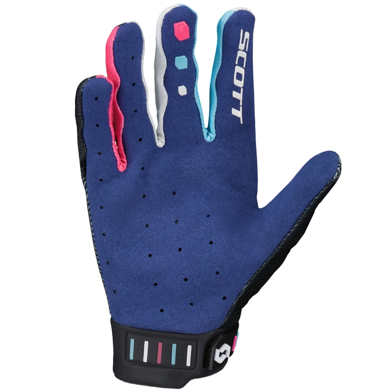 SCOTT Podium PRO motocross rukavice plavo-roze