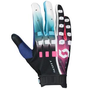 SCOTT Podium PRO motocross rukavice plavo-roze