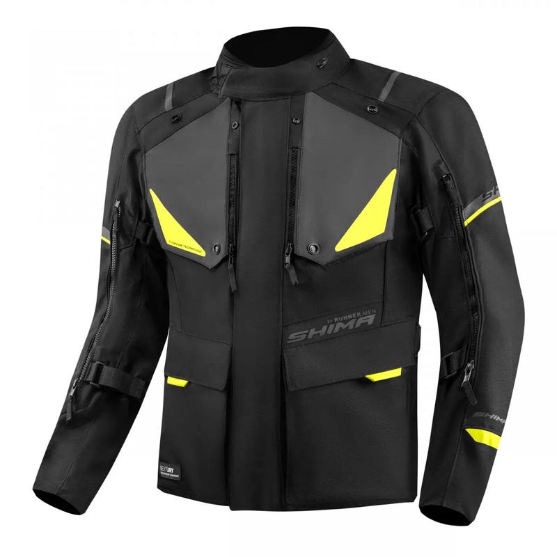 Motociklistička jakna Shima Runner crno-fluo žuta