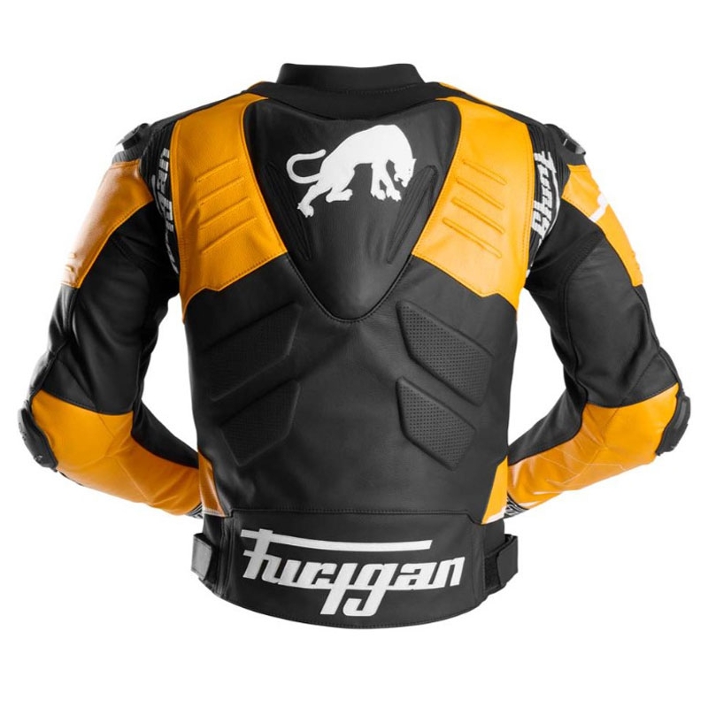 Furygan Signature 55 kožna motoristička jakna crno-žuta