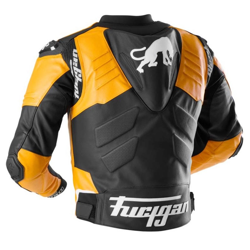 Furygan Signature 55 kožna motoristička jakna crno-žuta