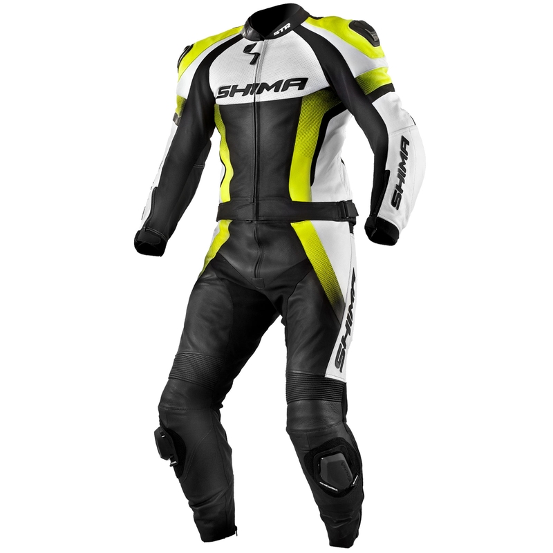 Shima STR motociklističko odijelo crno-bijelo-fluo žuto rasprodaja