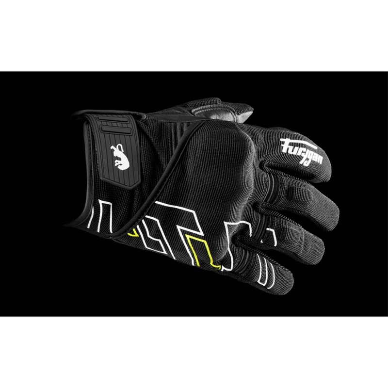 Furygan Jet Neon D3O moto rukavice crno-bijele-fluo žute