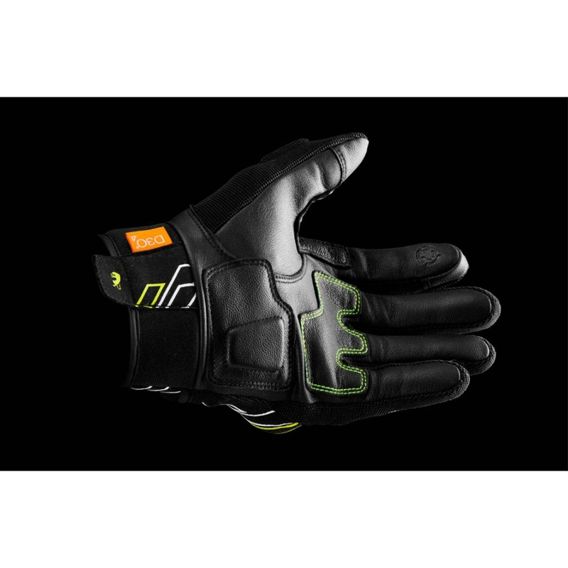 Furygan Jet Neon D3O moto rukavice crno-bijele-fluo žute