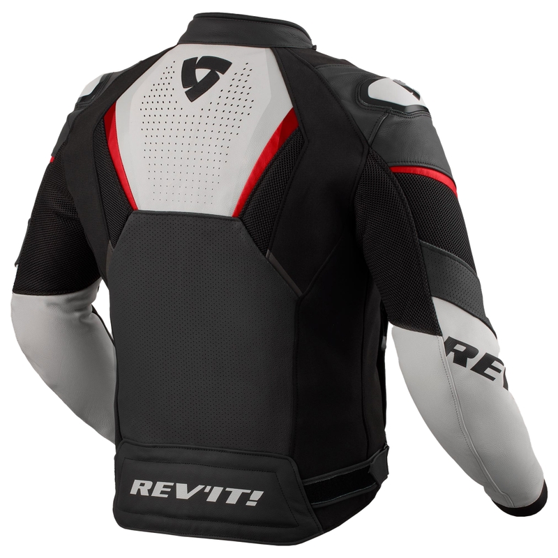 Revit Automate kožna motoristička jakna crno-svijetlo siva