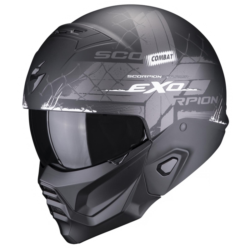 Otvorena kaciga s maskom Scorpion EXO-COMBAT II Xenon crno-bijela mat - II. kvaliteta