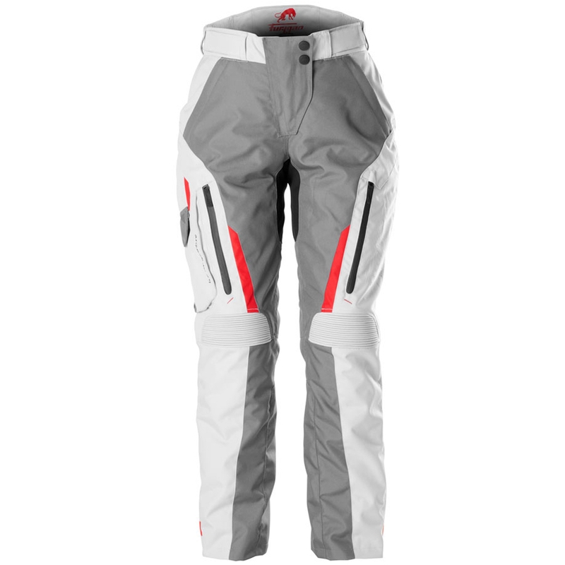 Ženske motociklističke hlače Furygan Killington Lady sivo-bež-crvene