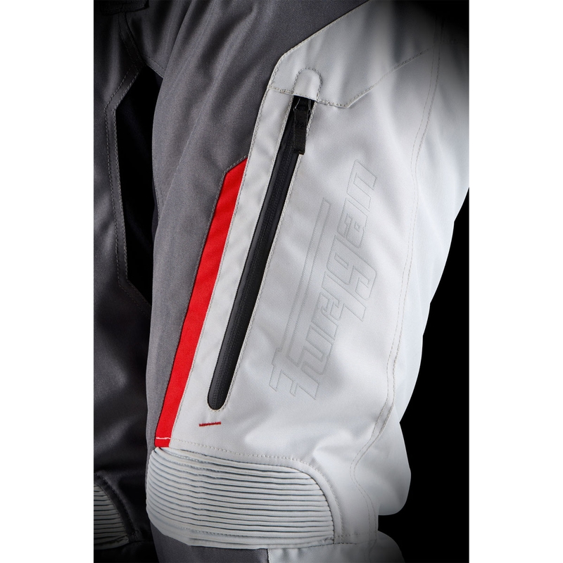 Ženske motociklističke hlače Furygan Killington Lady sivo-bež-crvene