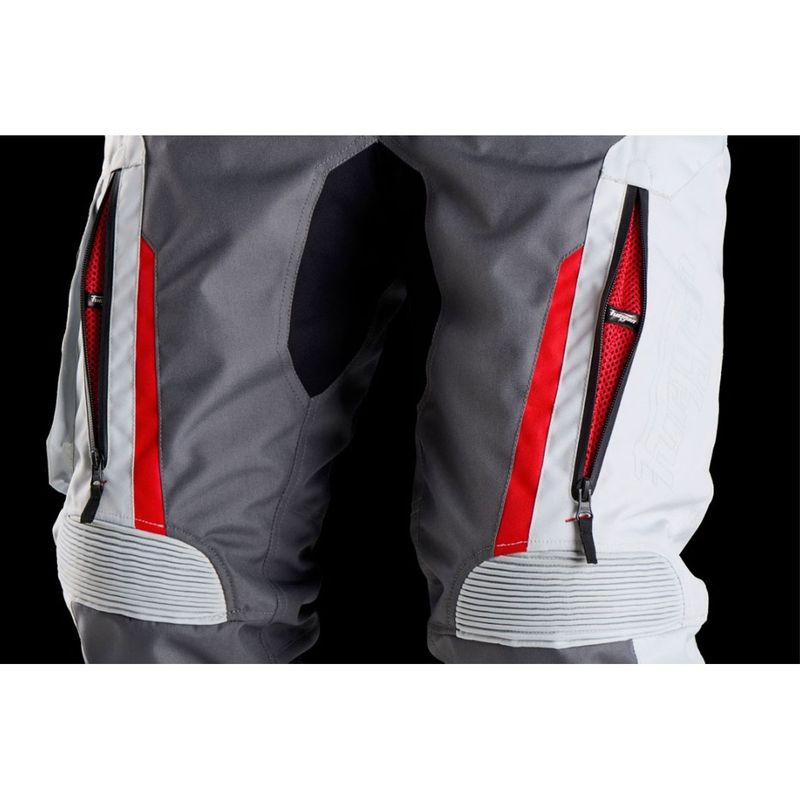 Ženske motociklističke hlače Furygan Killington Lady sivo-bež-crvene