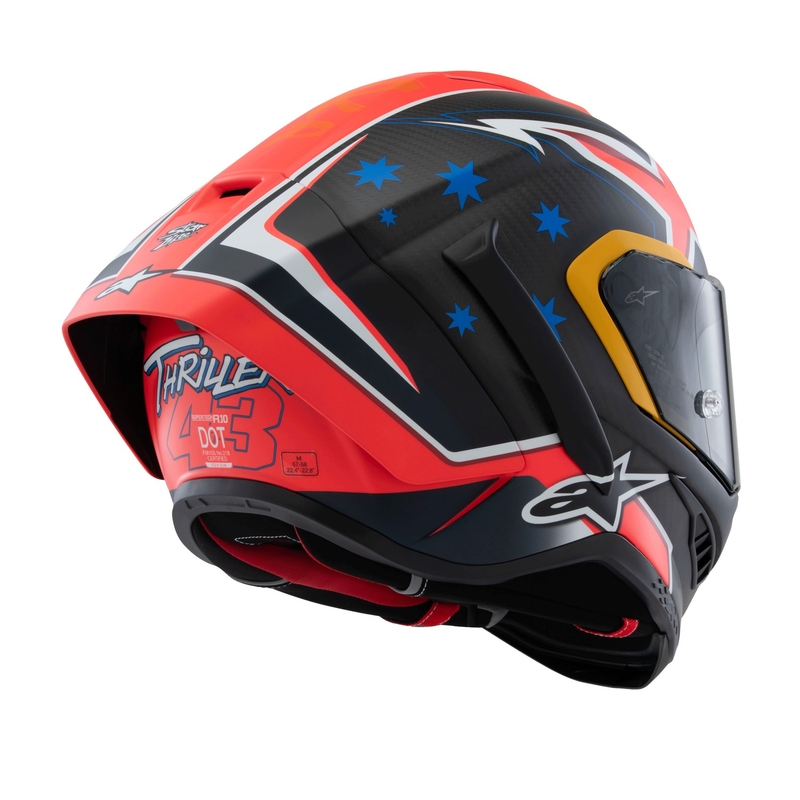 Alpinestars Supertech R10 ograničeno izdanje Jack Miller motociklistička kaciga s punim licem Mat Carbon crveno-plavo-žuto-bijela