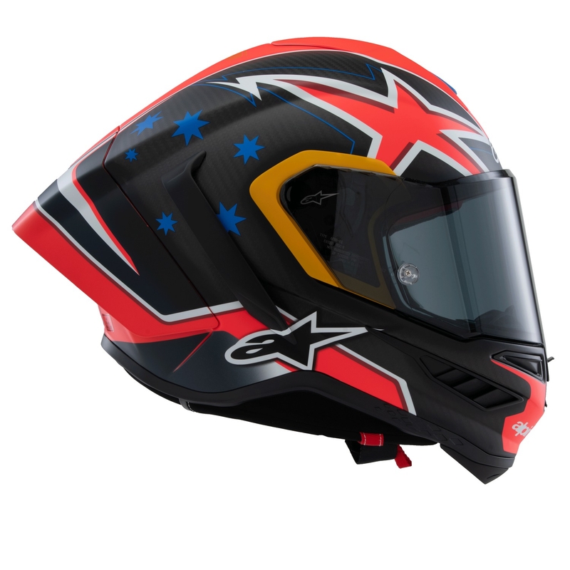 Alpinestars Supertech R10 ograničeno izdanje Jack Miller motociklistička kaciga s punim licem Mat Carbon crveno-plavo-žuto-bijela