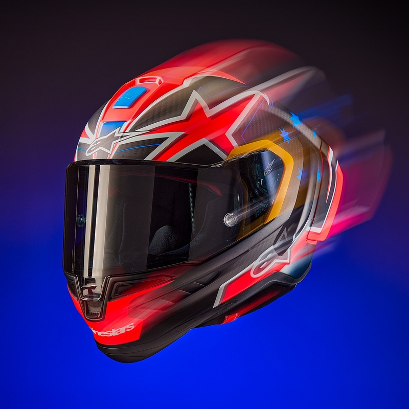 Alpinestars Supertech R10 ograničeno izdanje Jack Miller motociklistička kaciga s punim licem Mat Carbon crveno-plavo-žuto-bijela