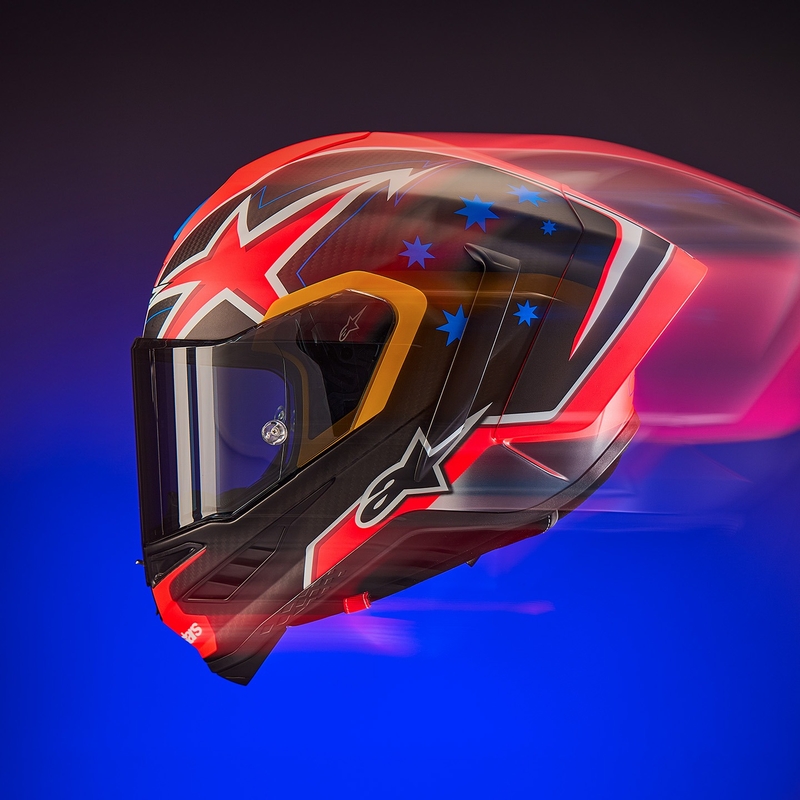 Alpinestars Supertech R10 ograničeno izdanje Jack Miller motociklistička kaciga s punim licem Mat Carbon crveno-plavo-žuto-bijela