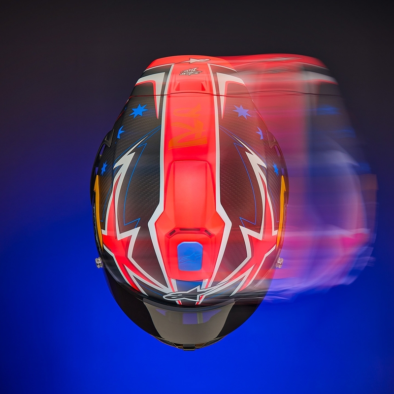 Alpinestars Supertech R10 ograničeno izdanje Jack Miller motociklistička kaciga s punim licem Mat Carbon crveno-plavo-žuto-bijela