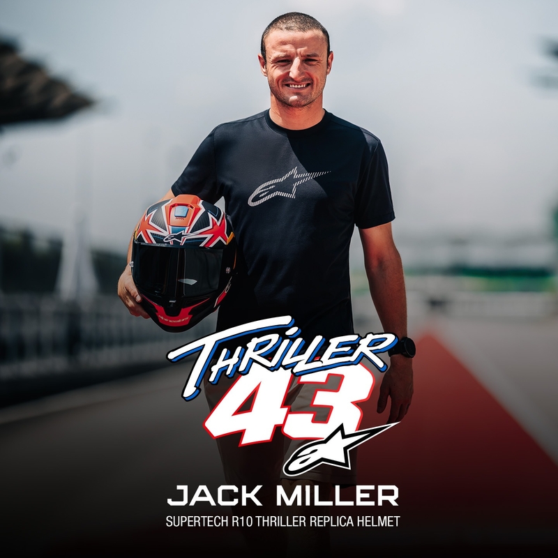 Alpinestars Supertech R10 ograničeno izdanje Jack Miller motociklistička kaciga s punim licem Mat Carbon crveno-plavo-žuto-bijela