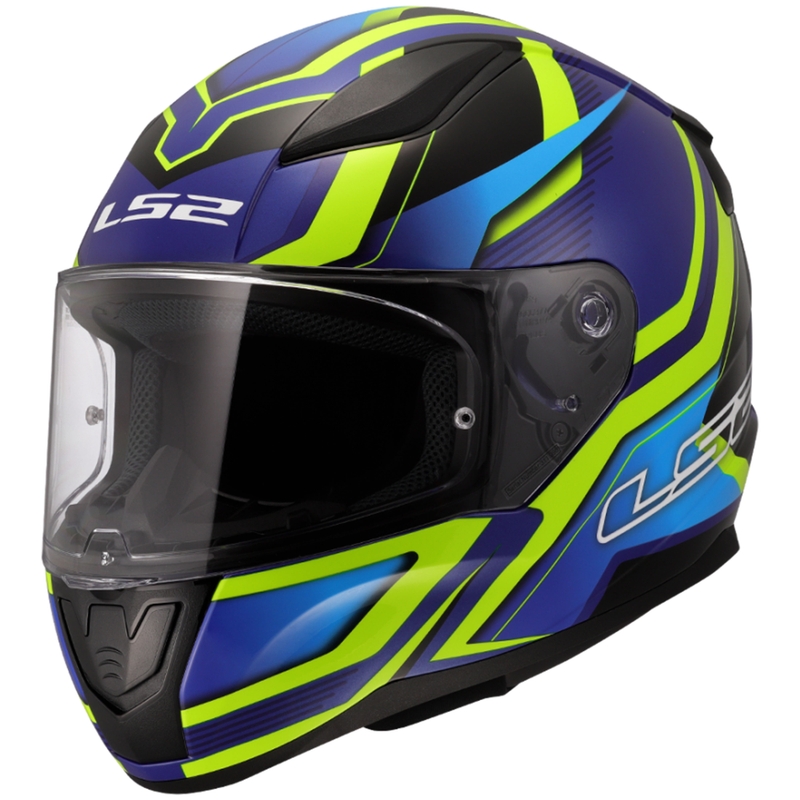 Motociklistička kaciga koja pokriva cijelo lice LS2 FF353 Rapid II Flitz fluo žuto-plava