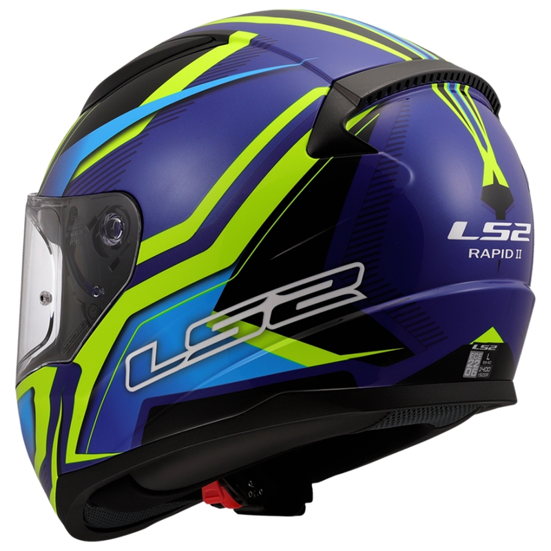 Motociklistička kaciga koja pokriva cijelo lice LS2 FF353 Rapid II Flitz fluo žuto-plava