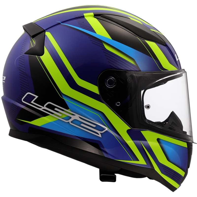 Motociklistička kaciga koja pokriva cijelo lice LS2 FF353 Rapid II Flitz fluo žuto-plava