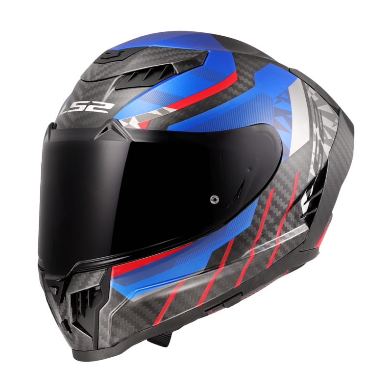 Motociklistička kaciga koja pokriva cijelo lice LS2 FF807 Dragon Trax plavo-crvena