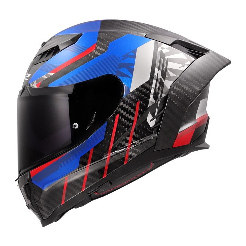 Motociklistička kaciga koja pokriva cijelo lice LS2 FF807 Dragon Trax plavo-crvena