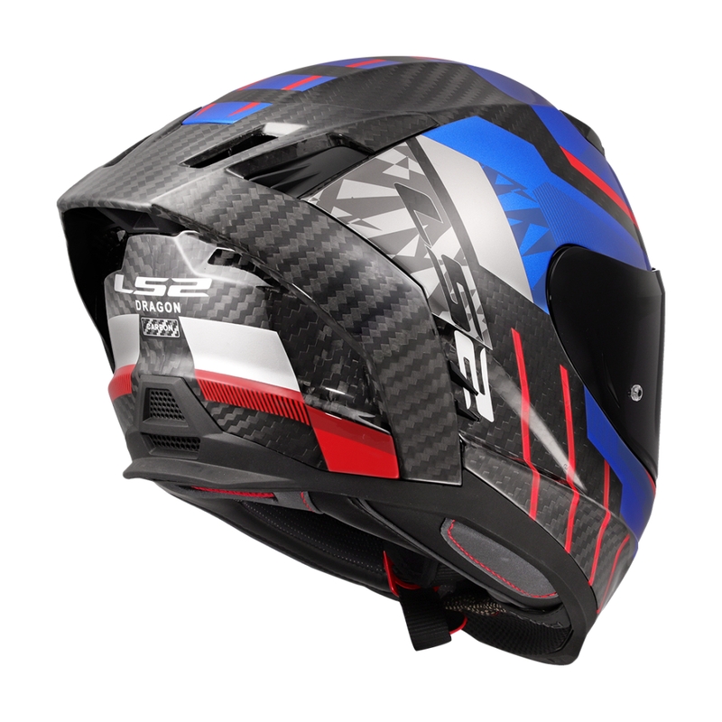 Motociklistička kaciga koja pokriva cijelo lice LS2 FF807 Dragon Trax plavo-crvena