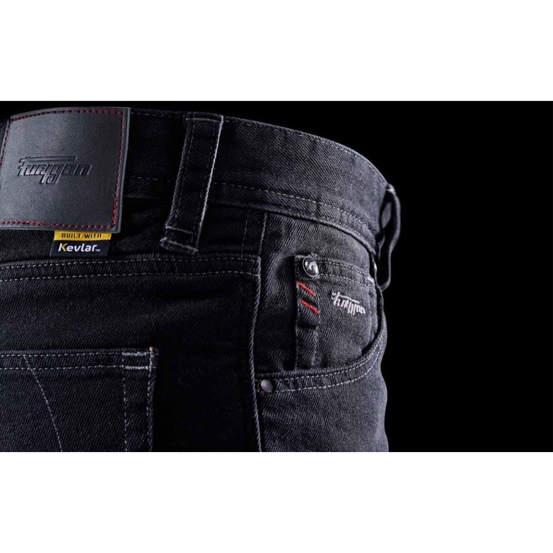 Furygan D12 X Kevlar® ravne motociklističke traperice crne boje