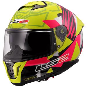 Motociklistička kaciga koja pokriva cijelo lice LS2 FF808 Stream II Tiger fluo žuto-ružičasta