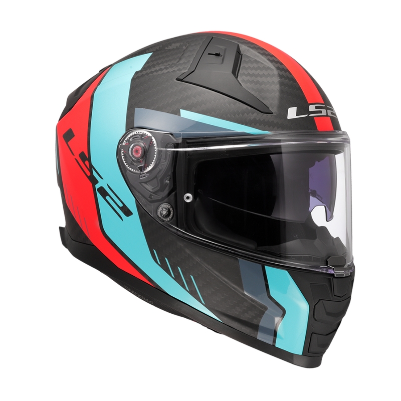 Motociklistička kaciga koja pokriva cijelo lice LS2 FF811 Vector II C Grid crveno-tirkizna