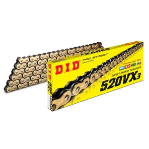 VX série X-Kroužkový řetěz D.I.D Chain 520VX3 1920 článků Zlatá/Černá