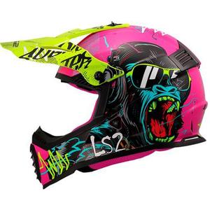 Dječja kaciga za motocross LS2 MX437 Fast EVO Mini Gorilla ljubičasta