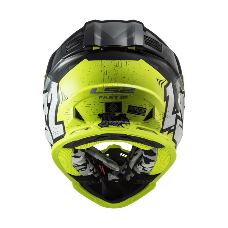 Dječja kaciga za motocross LS2 MX437 Fast EVO Mini Crusher crno-žuta