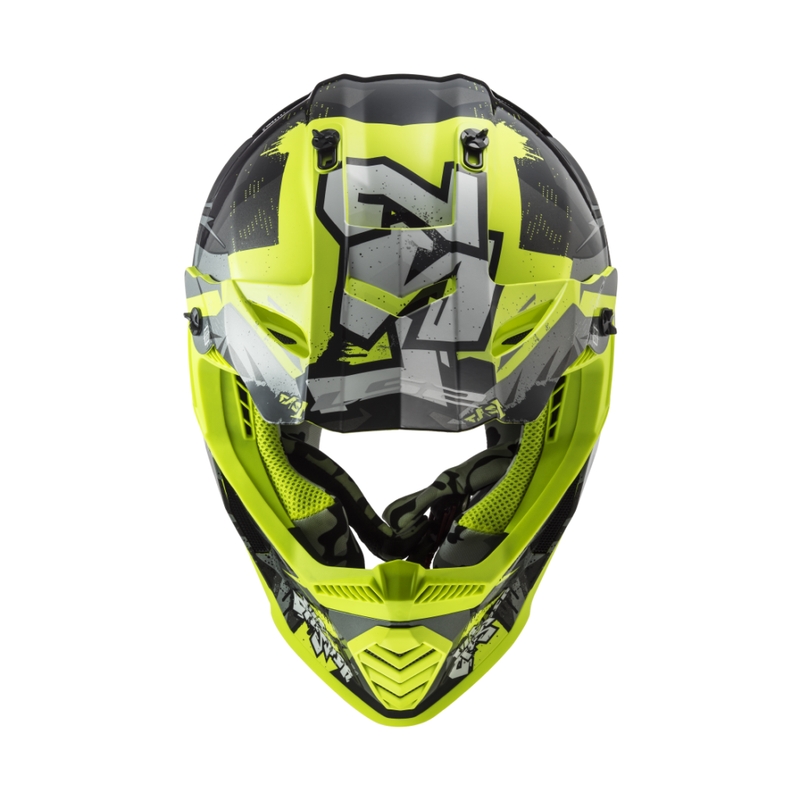 Dječja kaciga za motocross LS2 MX437 Fast EVO Mini Crusher crno-žuta
