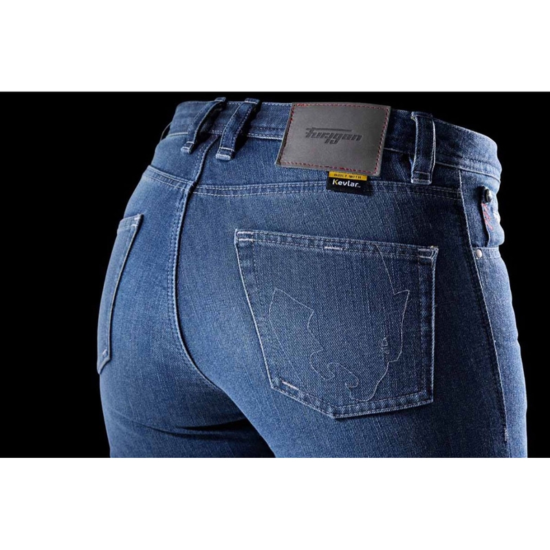 Furygan Kate X Kevlar® ravne ženske motociklističke traperice plave boje