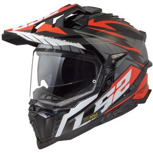 Enduro motociklistička kaciga LS2 MX701 Explorer Spire crno-sivo-crvena