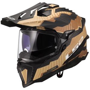 Enduro motociklistička kaciga LS2 MX701 Explorer C Trick smeđa-pješčana