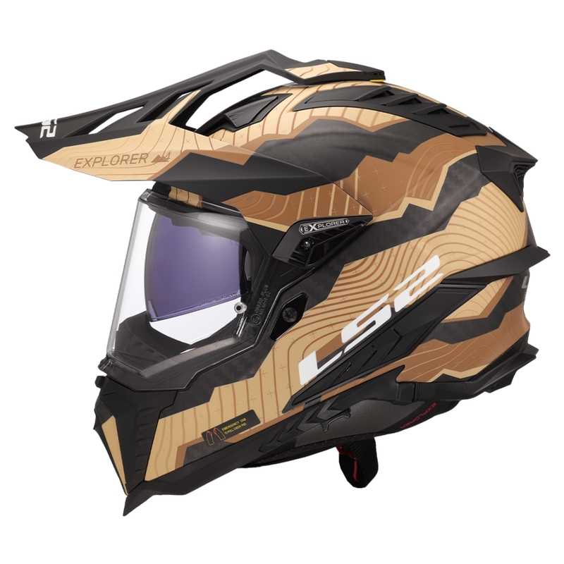 Enduro motociklistička kaciga LS2 MX701 Explorer C Trick smeđa-pješčana