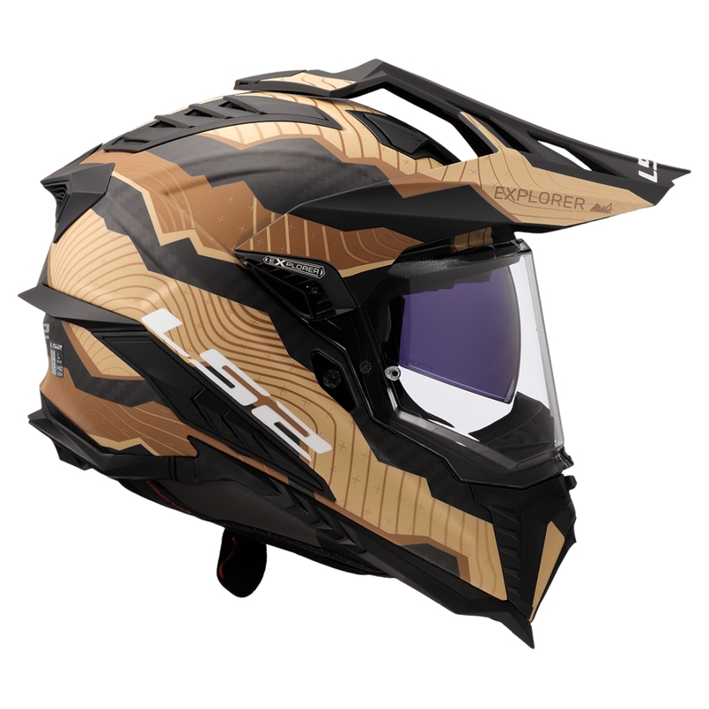 Enduro motociklistička kaciga LS2 MX701 Explorer C Trick smeđa-pješčana