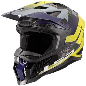 Motocross kaciga LS2 MX703 X-Force Galuo sivo-fluo žuta