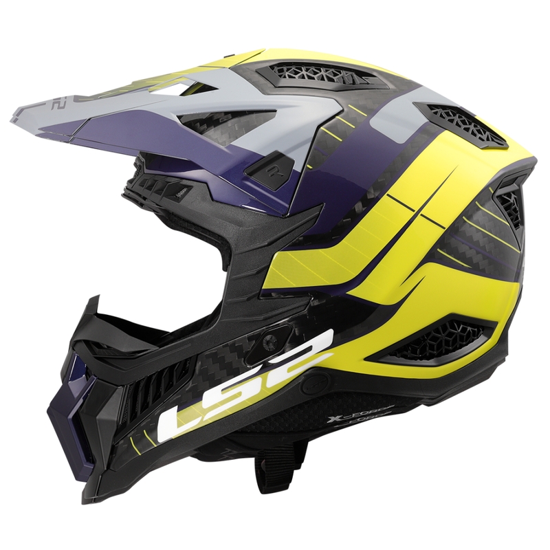 Motocross kaciga LS2 MX703 X-Force Galuo sivo-fluo žuta