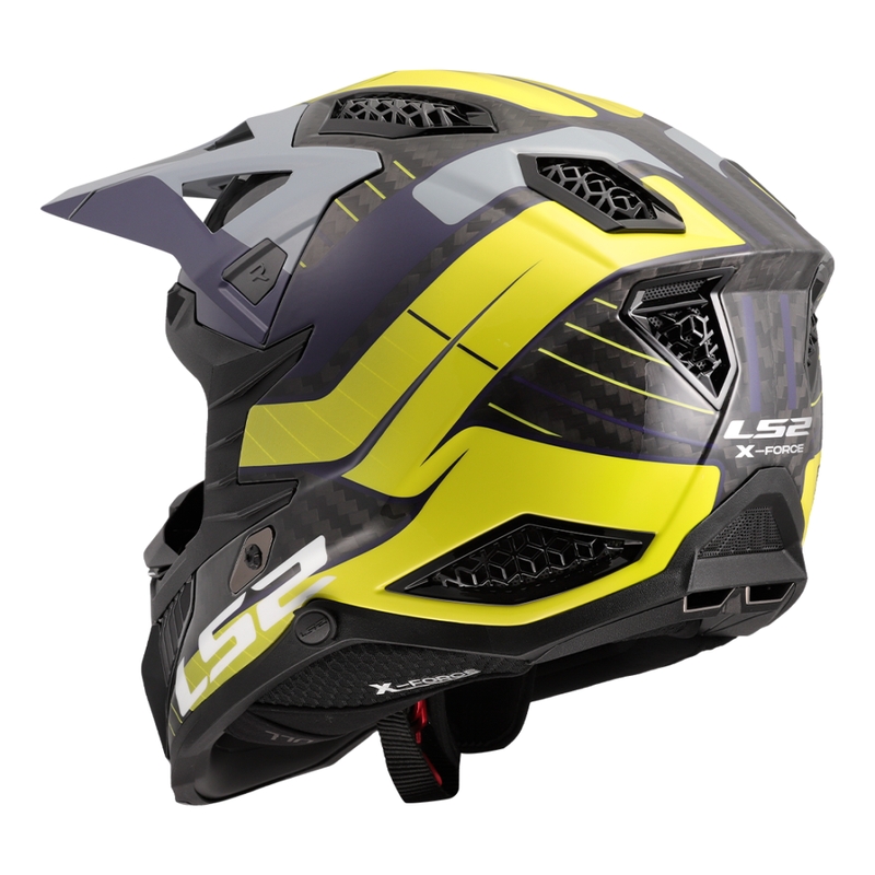 Motocross kaciga LS2 MX703 X-Force Galuo sivo-fluo žuta