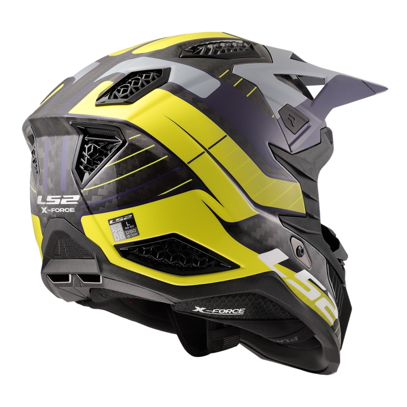 Motocross kaciga LS2 MX703 X-Force Galuo sivo-fluo žuta