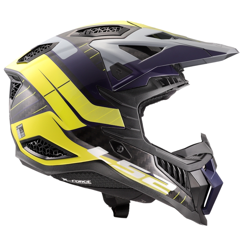 Motocross kaciga LS2 MX703 X-Force Galuo sivo-fluo žuta