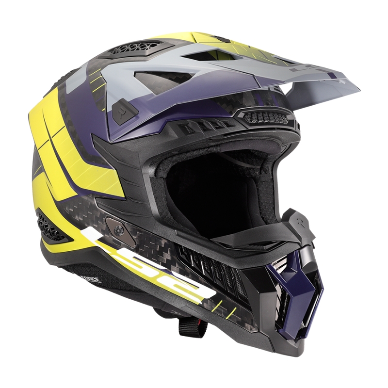 Motocross kaciga LS2 MX703 X-Force Galuo sivo-fluo žuta