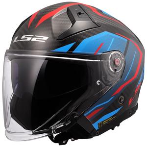 Otvorena motociklistička kaciga LS2 OF603 Infinity II C Urus plavo-crvena