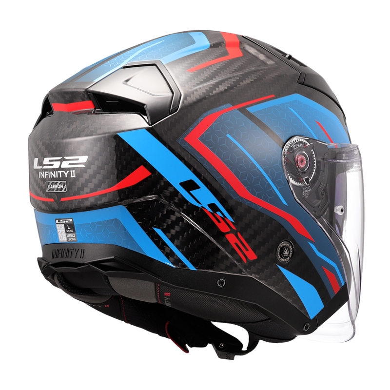 Otvorena motociklistička kaciga LS2 OF603 Infinity II C Urus plavo-crvena