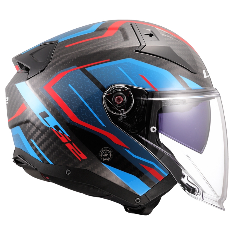 Otvorena motociklistička kaciga LS2 OF603 Infinity II C Urus plavo-crvena