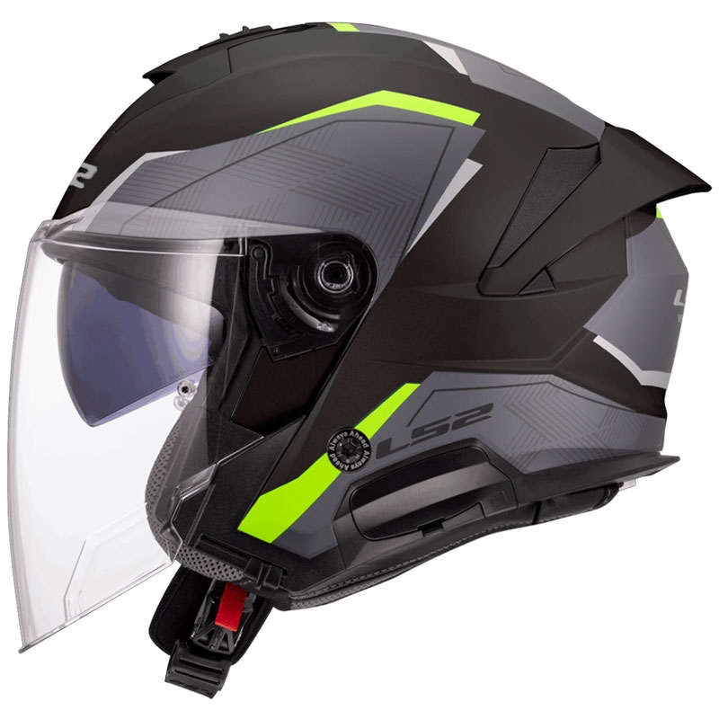 Otvorena motociklistička kaciga LS2 OF618 Verso II Air crno-fluo žuta