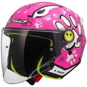 Dječja otvorena motoristička kaciga LS2 OF622 Funny II Paws roza