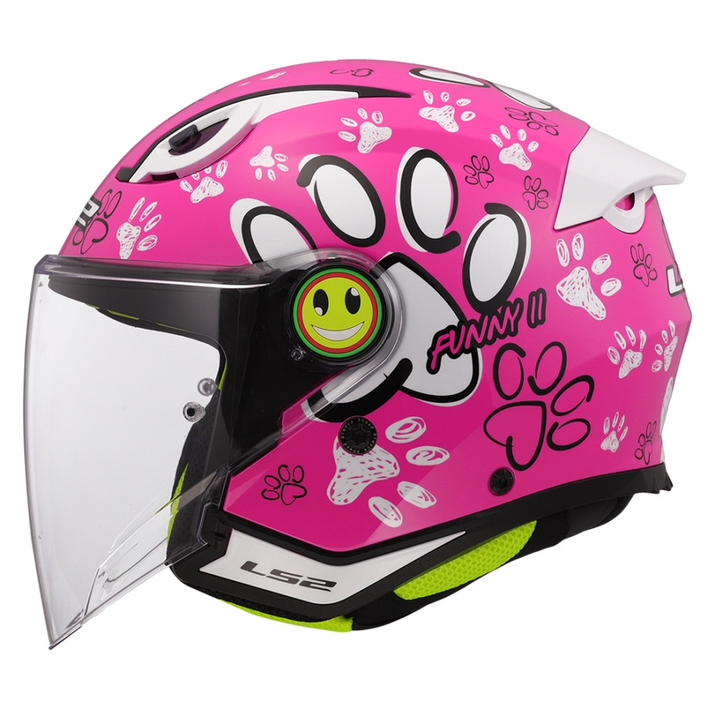 Dječja otvorena motoristička kaciga LS2 OF622 Funny II Paws roza