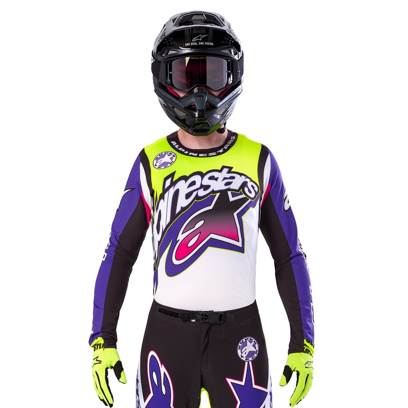 Alpinestars Supertech SX motocross dres limitirano izdanje Dirt Studios bijelo-ljubičasto-ružičasto-fluo žuto